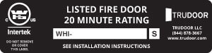 Trudoor 20 Minute Fire Label
