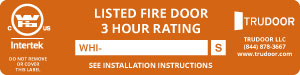 Trudoor 3 Hour Fire Label