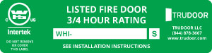 Trudoor 45 Minute Fire Label