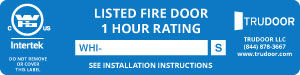 Trudoor 60 Minute Fire Label