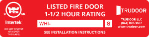 Trudoor 90 Minute Fire Label
