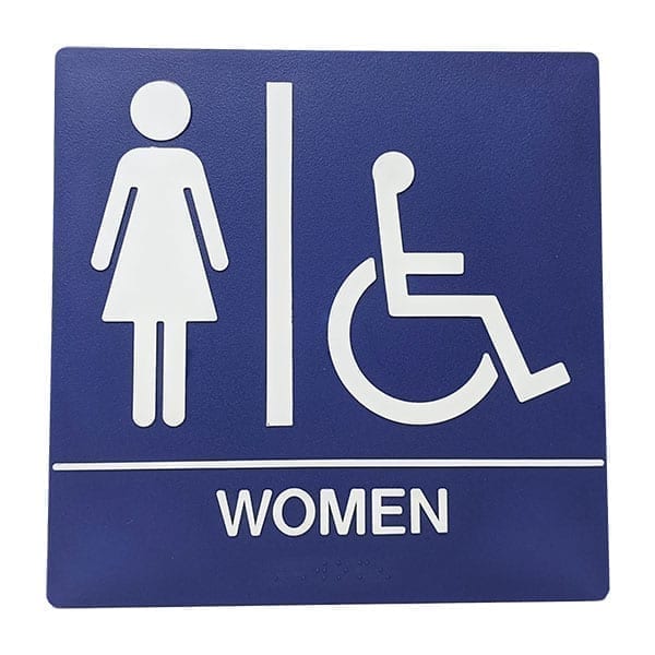 HS69W ADA Women's Restroom Sign w/ Braille 8" x 8"