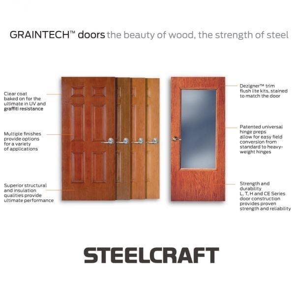 Steelcraft Graintech Hollow Metal Doors, Wood Look Steel Doors